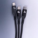 Forever 3in1 cable USB-C - Lightning + 2x USB-C 1,2 m 60W black - Image 3