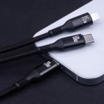 Forever 3in1 cable USB-C - Lightning + 2x USB-C 1,2 m 60W black - Image 4