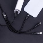 Forever 3in1 cable USB-C - Lightning + 2x USB-C 1,2 m 60W black - Image 5