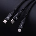 Forever 3in1 cable USB-C - Lightning + 2x USB-C 1,2 m 60W black - Image 7