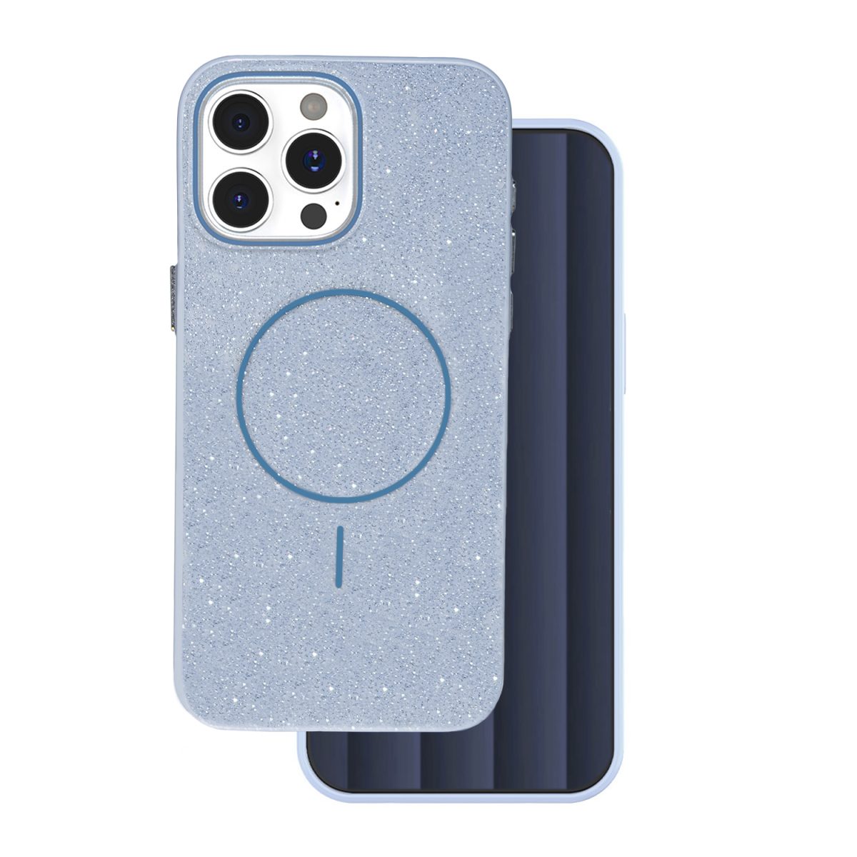 Glitter Thin Mag case for iPhone 16 Pro Max 6,9 blue - Image 1