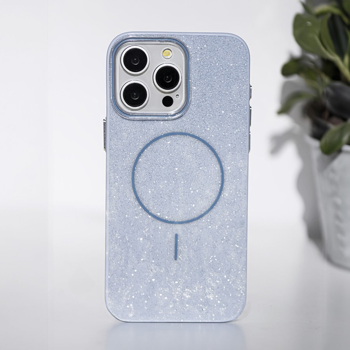 Glitter Thin Mag case for iPhone 16 Pro Max 6,9 blue - Image 3