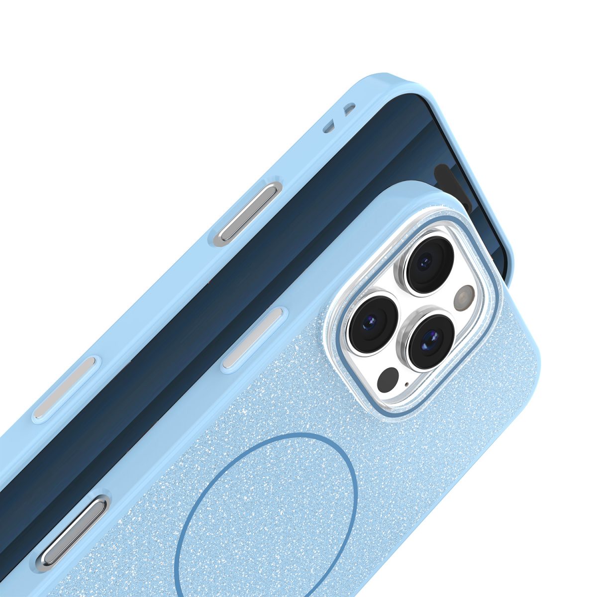Glitter Thin Mag case for iPhone 16 Pro Max 6,9 blue - Image 5