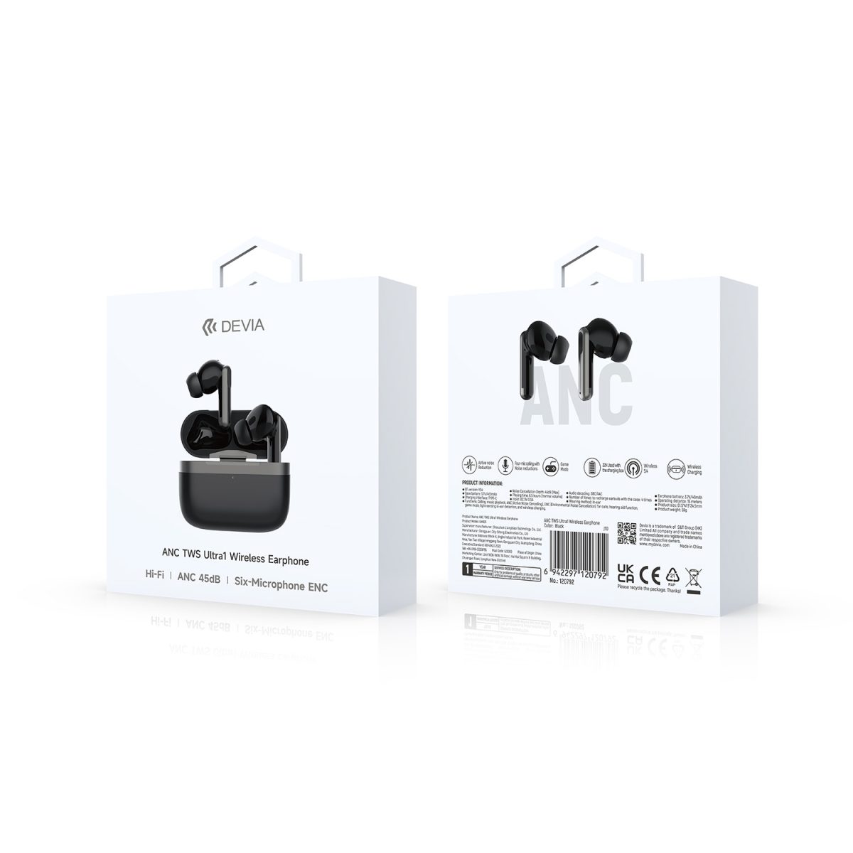 Devia Bluetooth earphones TWS Ultra1 black with ANC - Image 6