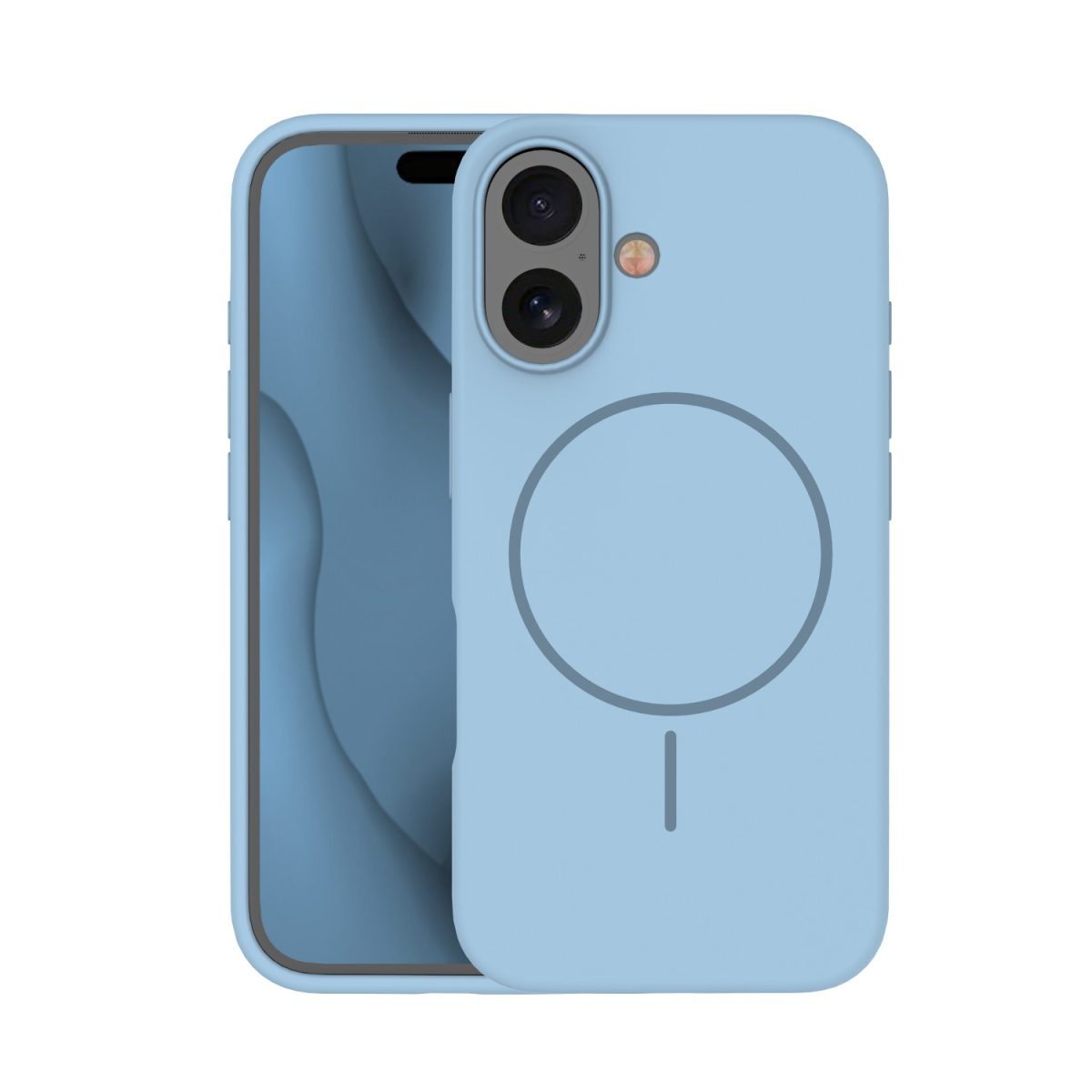 Silicone Thin Mag case for iPhone 16 6,1 light blue - Image 1