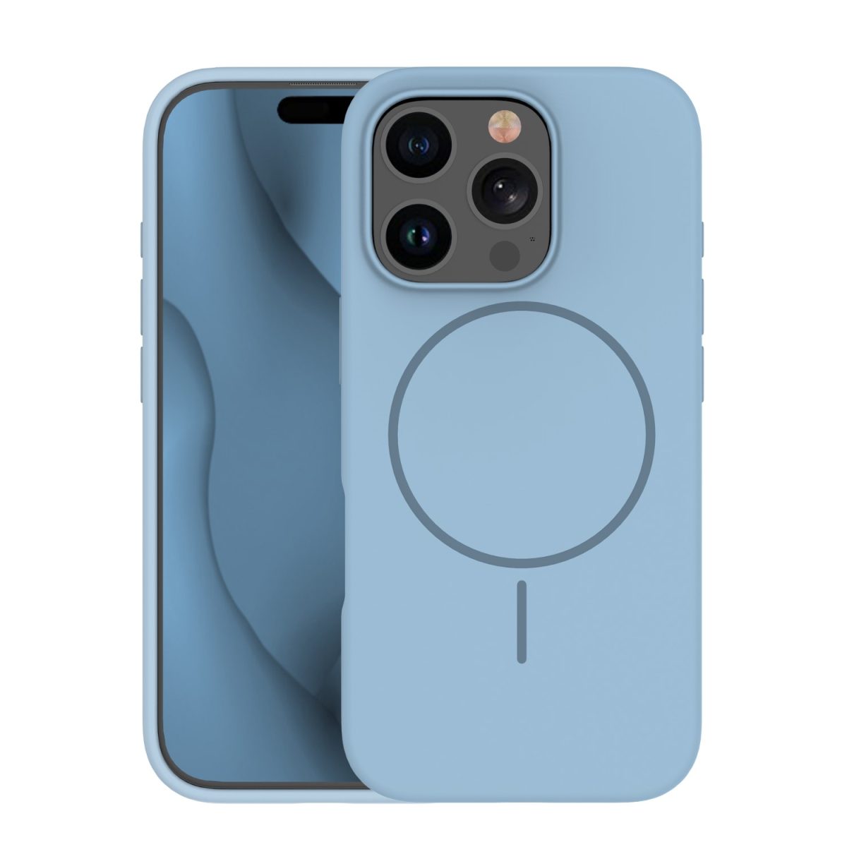 Silicone Thin Mag case for iPhone 12 / 12 Pro 6,1 light blue - Image 1