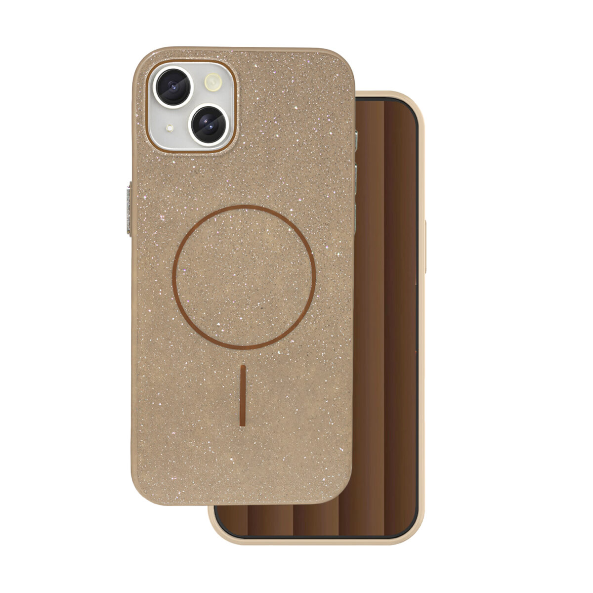 Glitter Thin Mag case for iPhone 17 Air 6,6 brown - Image 1