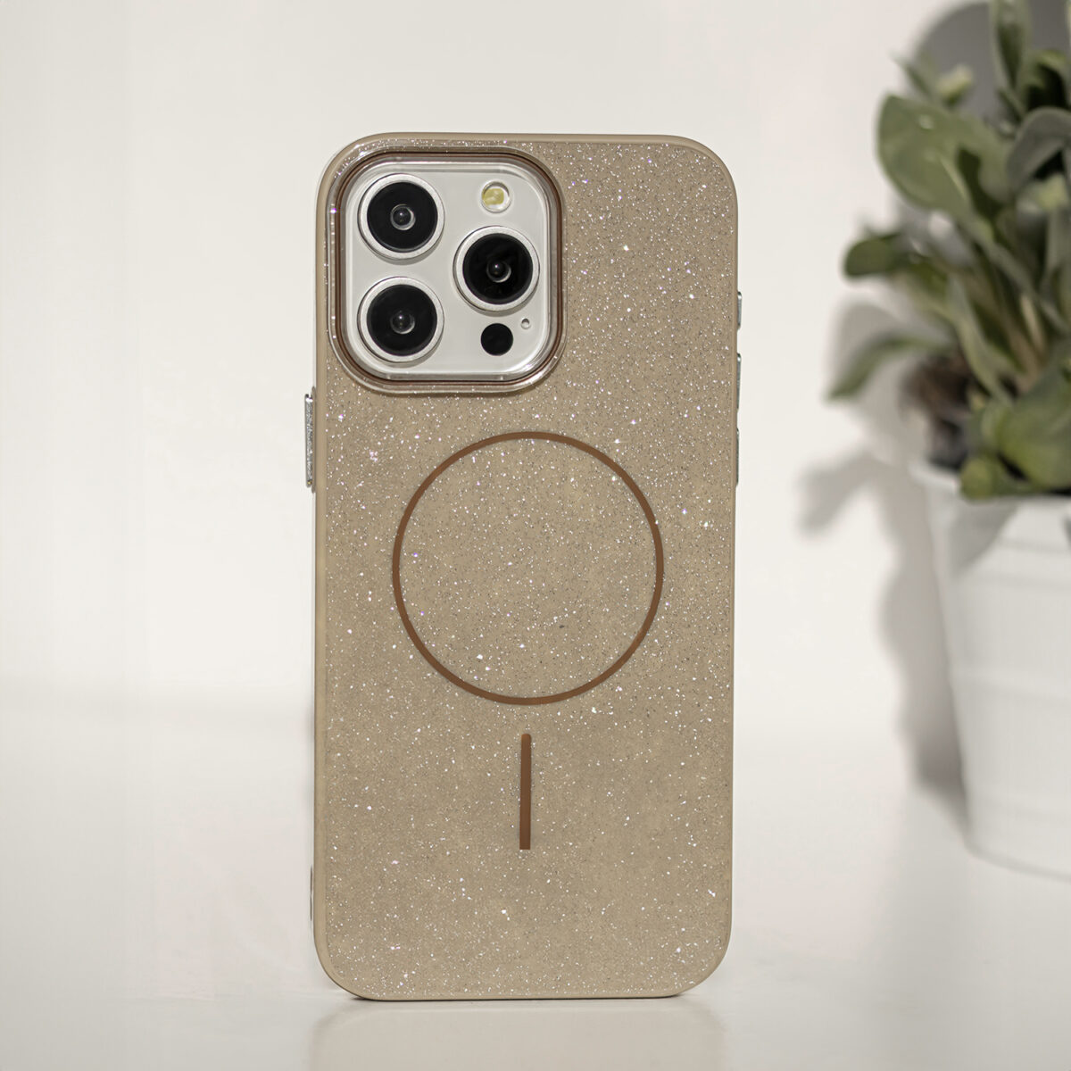 Glitter Thin Mag case for iPhone 17 Air 6,6 brown - Image 3