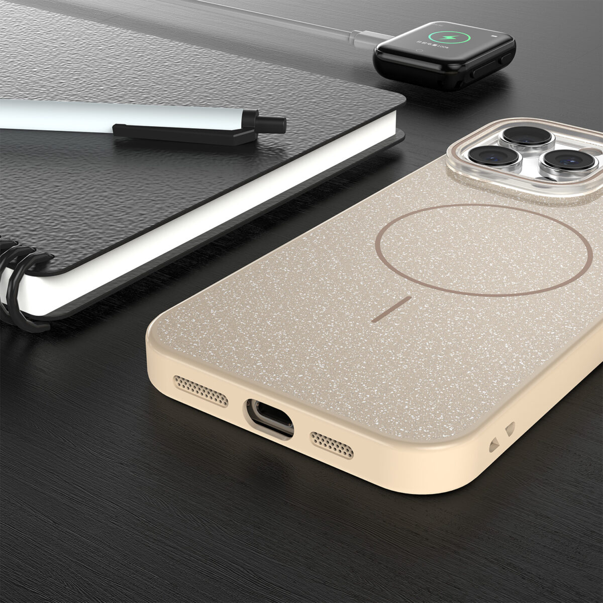 Glitter Thin Mag case for iPhone 17 Air 6,6 brown - Image 6