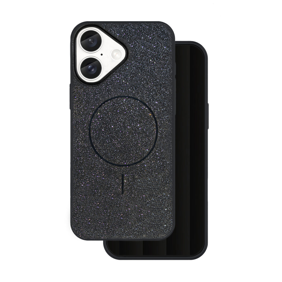 Glitter Thin Mag case for iPhone 16e black - Image 1