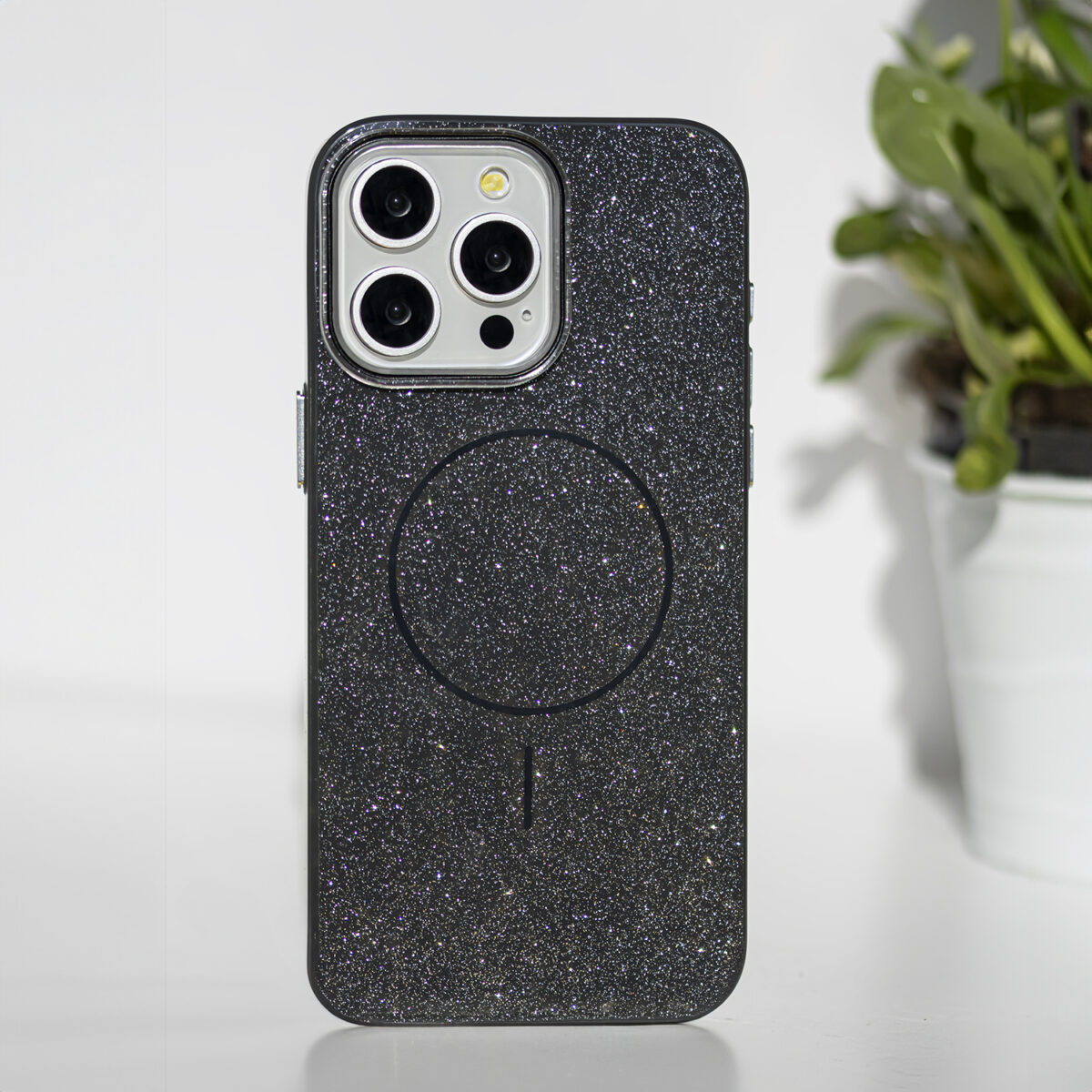 Glitter Thin Mag case for iPhone 16e black - Image 3