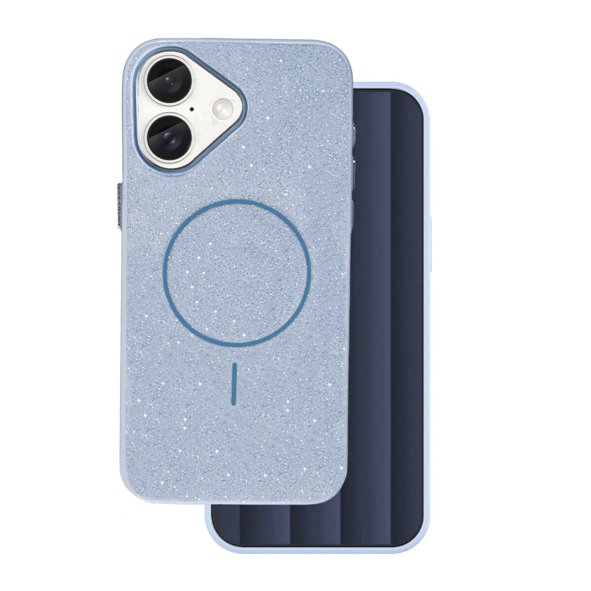 Glitter Thin Mag case for iPhone 16e blue - Image 1
