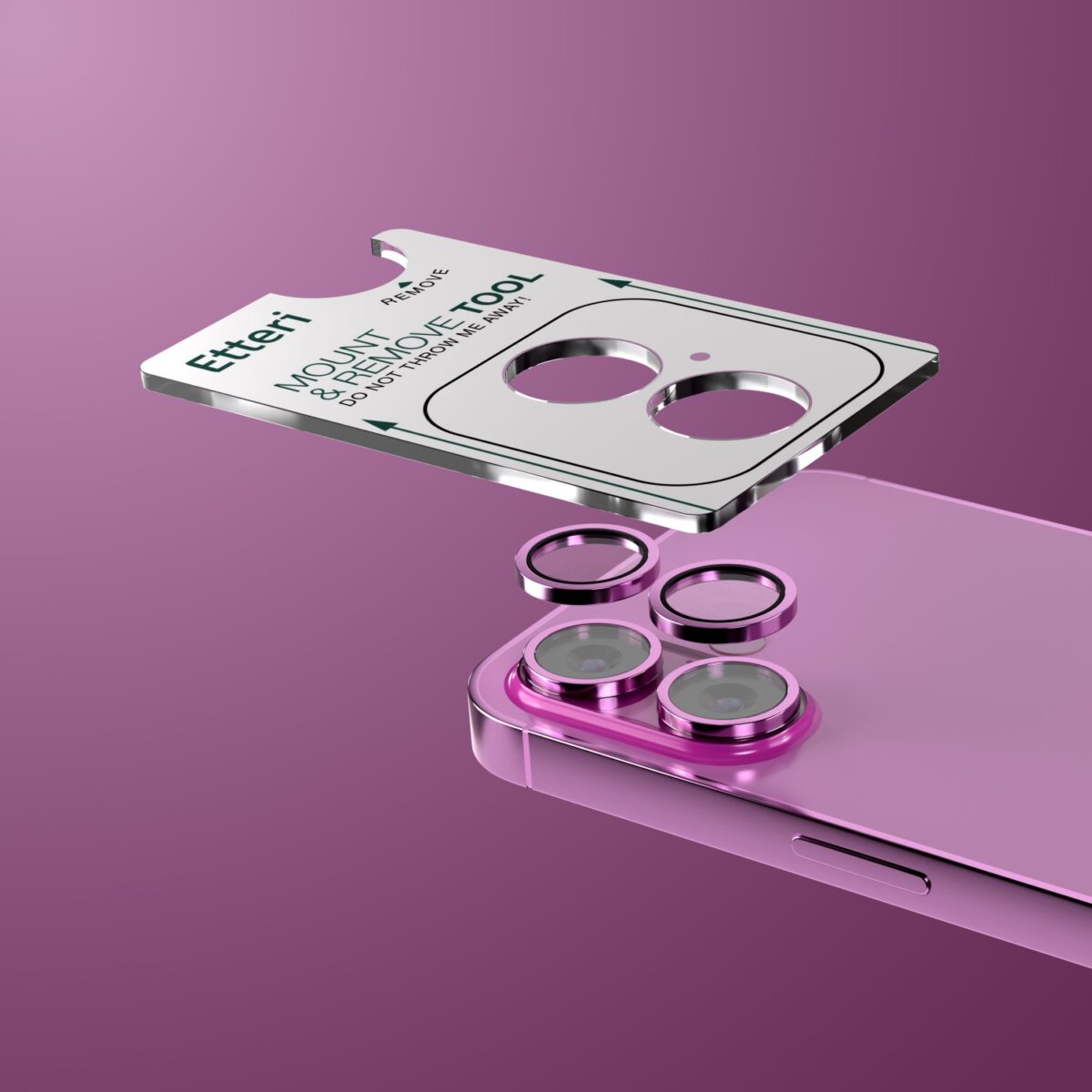 Etteri camera lens protector for iPhone 16 / 16 Plus rose pink - Image 5