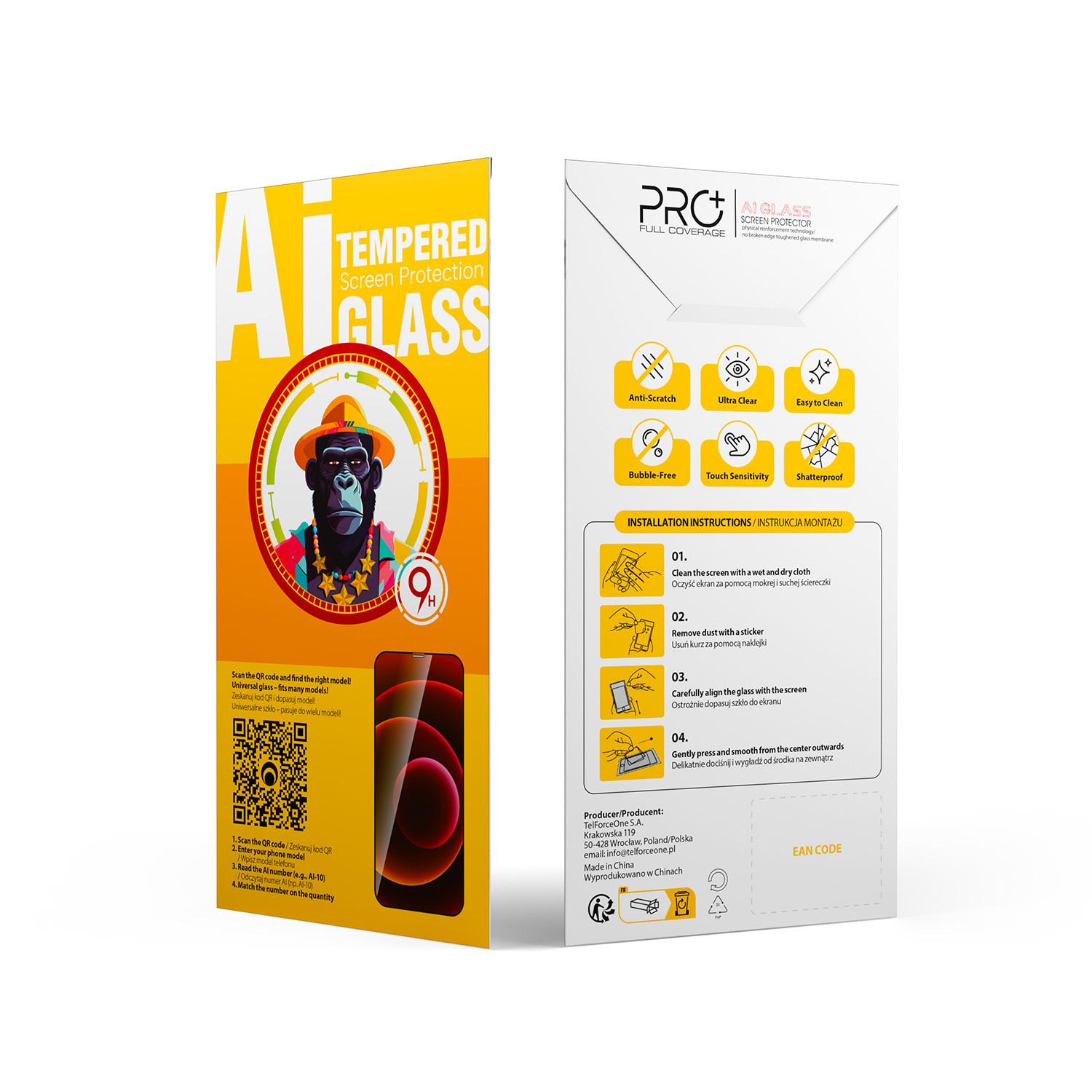 468999_oryg-2 Universal tempered glass 9D OneFit AI-54 6,67 - Image 1