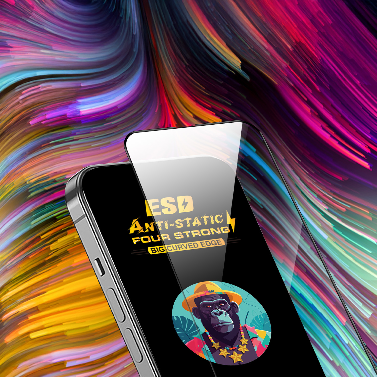 469001_oryg-2 Universal tempered glass 9D OneFit AI-54 6,67 - Image 4
