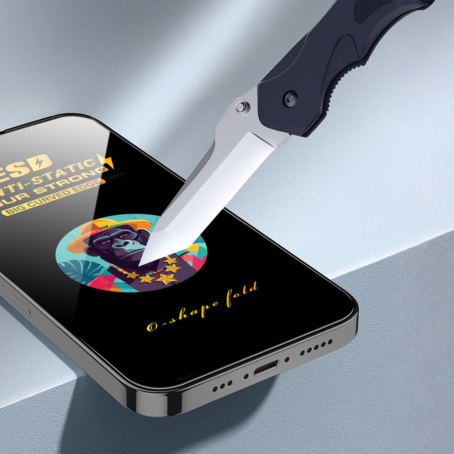 469004_oryg-2 Universal tempered glass 9D OneFit AI-54 6,67 - Image 7