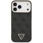 Guess Case Magsafe 4G PU Leather Case With Triangle Logo And Gold Metal Camera Frame For iPhone 17 Pro Max Brown - Image 4