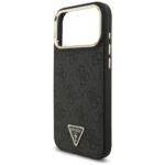 Guess Case Magsafe 4G PU Leather Case With Triangle Logo And Gold Metal Camera Frame For iPhone 17 Pro Max Brown - Image 7