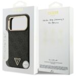 Guess Case Magsafe 4G PU Leather Case With Triangle Logo And Gold Metal Camera Frame For iPhone 17 Pro Max Brown - Image 9