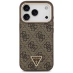 Guess Case Magsafe 4G PU Leather Case With Triangle Logo And Gold Metal Camera Frame For iPhone 17 Pro Black - Image 4