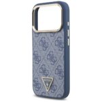 Guess Case Magsafe 4G PU Leather Case With Triangle Logo And Gold Metal Camera Frame For iPhone 17 Pro Blue - Image 7
