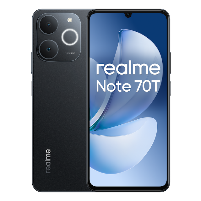 Note 70T_PDP_Black_front-and-back Realme Note 70T 256GB Black - Image 1