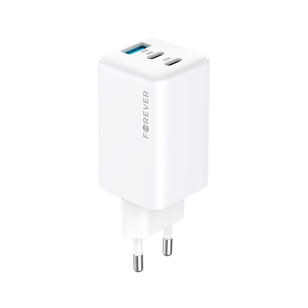 439685_oryg Forever TC-08-65ACC GaN PD QC charger 2x USB-C 1x USB 65W white - Image 3