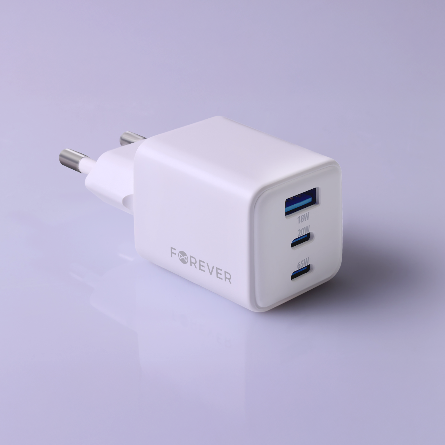 440247_oryg Forever TC-08-65ACC GaN PD QC charger 2x USB-C 1x USB 65W white - Image 5