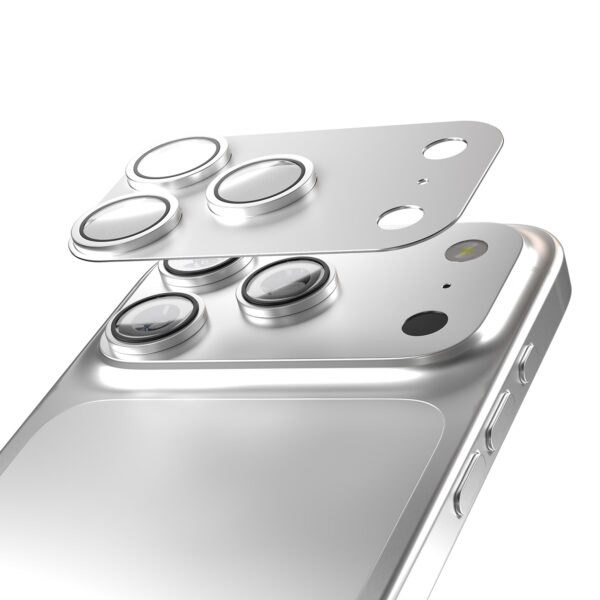 Etteri full camera lens guard for iPhone 17 Pro Max silver